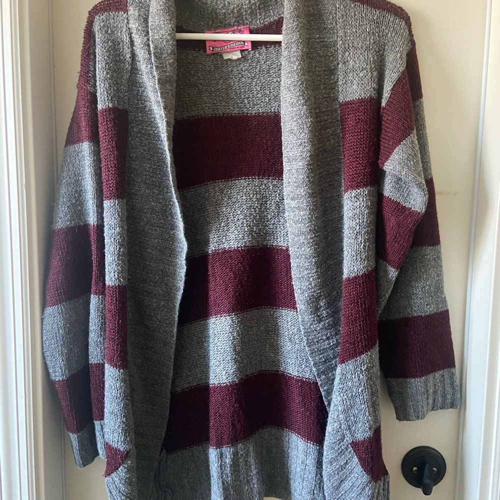 Red and Gray Cardigan